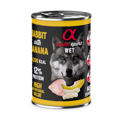 Canned Dog Food – Rabbit with Banana (400g)