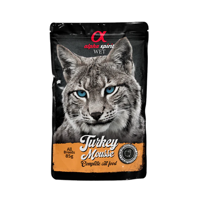 Alpha Spirit Turkey Mousse for Cats – 85 g Pouches