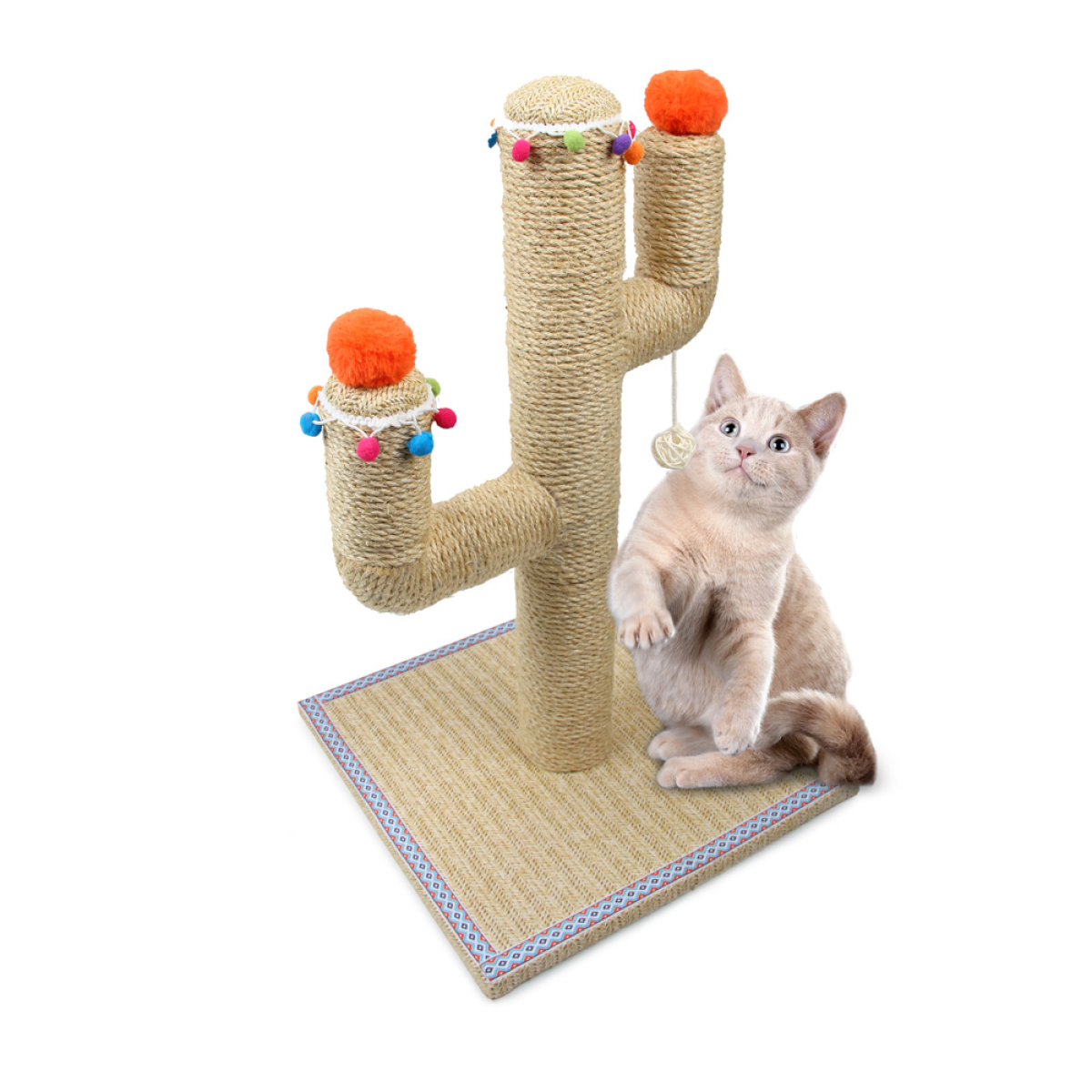 Whisker Fiesta – Cactus Cat Scratching Post | Fun & Durable Sisal Claw Care Tower