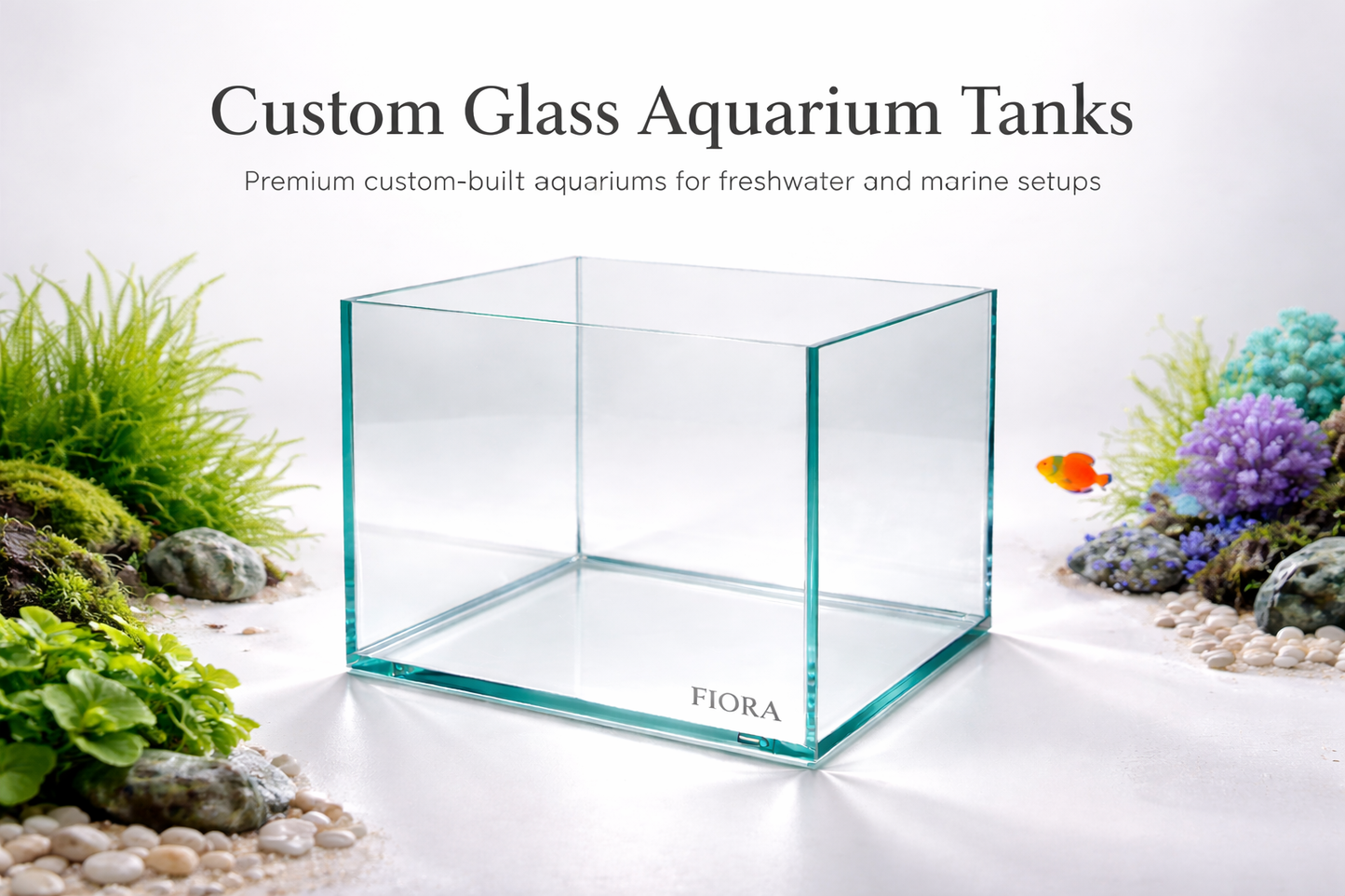FIORA Custom Cube Glass Aquarium Tank