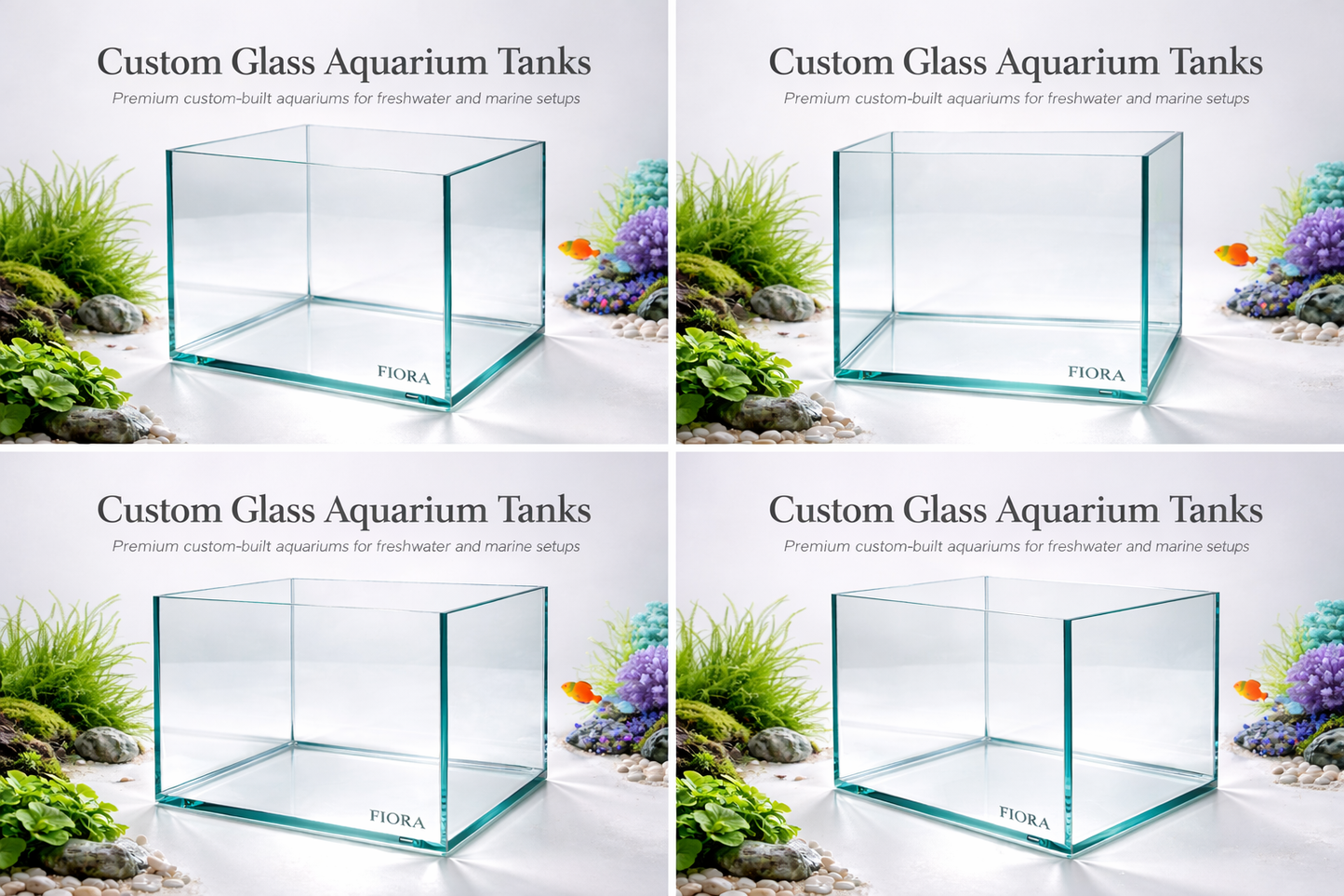 FIORA Custom Cube Glass Aquarium Tank