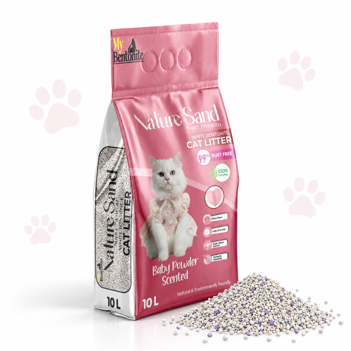 Nature Sand Baby Powder Scented Cat Litter 10L