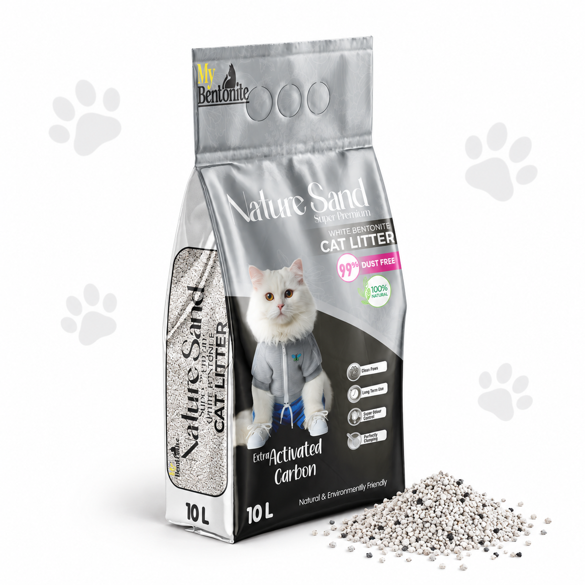 Nature Sand Activated Carbon Cat Litter 10L | Fiora Qatar