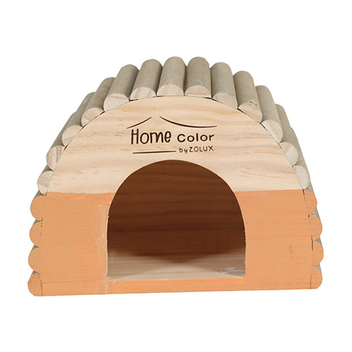 Home Color Wooden House with Round Timbers - Medium/Orange