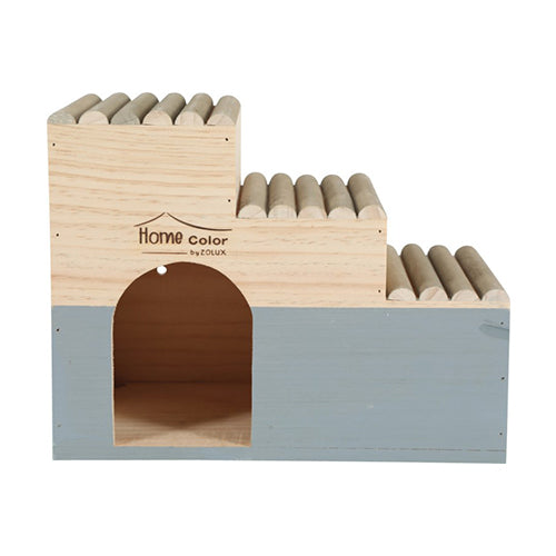 Home Color Wooden House with Round Timbers - Large/Grey