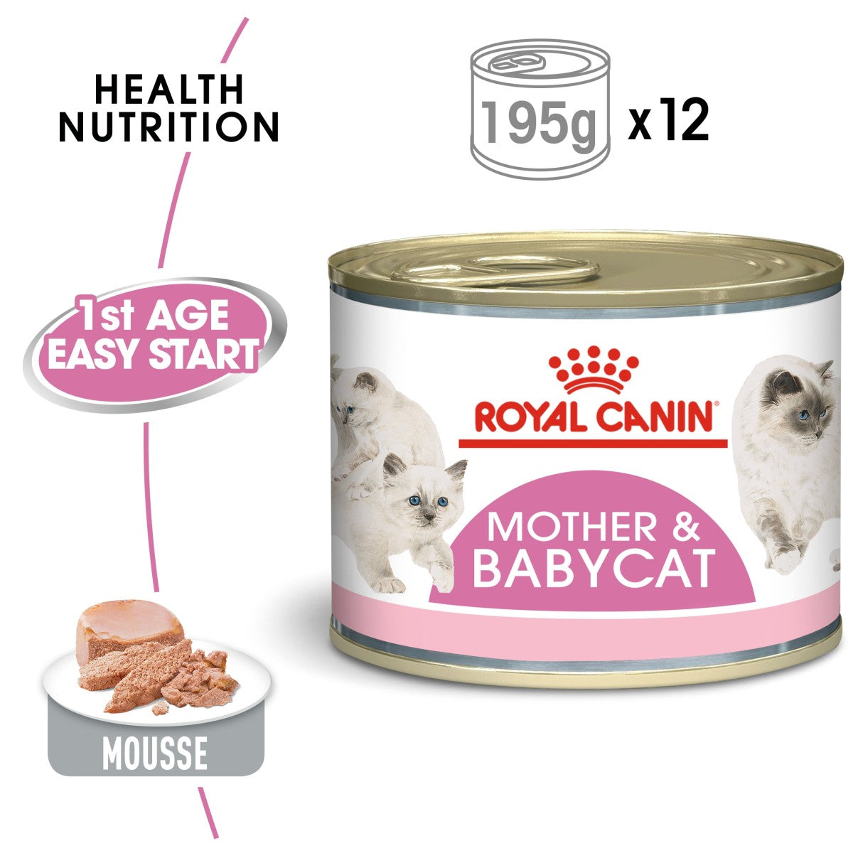 Feline Health Nutrition Mother & Babycat Mousse (Wet Food - Cans) 12x195g